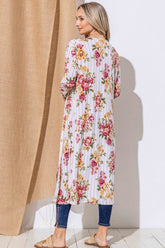 Floral Kimono Open Front Longline Cardigan - Chic & Versatile Layer by And The Why